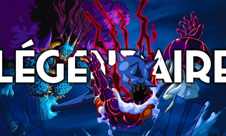 Luffy en Gear 5 face à Kaido sous sa forme de dragon durant la bataille d’Onigashima
