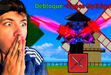 Les Cursed Dual Katana équipés dans Blox Fruits