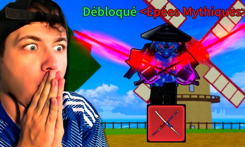 Les Cursed Dual Katana équipés dans Blox Fruits