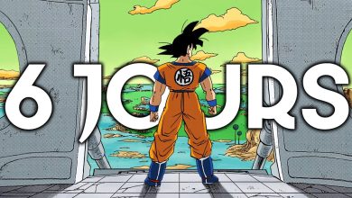 Goku s’entraînant sous gravité artificielle dans son vaisseau avant son arrivée sur Namek