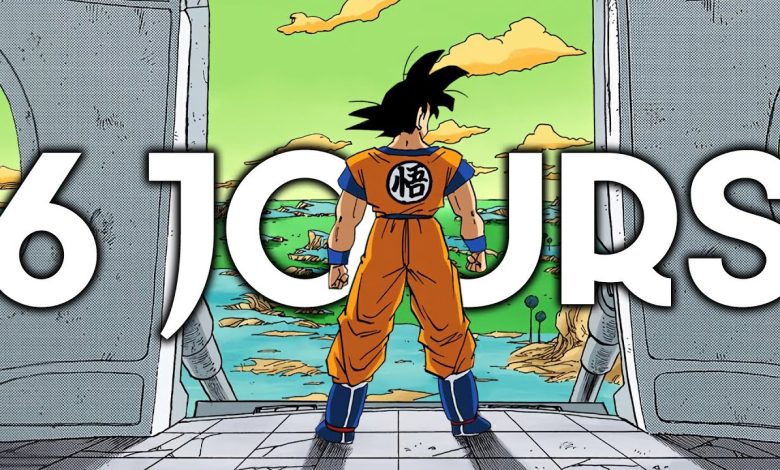 Goku s’entraînant sous gravité artificielle dans son vaisseau avant son arrivée sur Namek